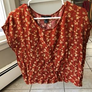 Floral Burnt Orange Crop Top